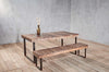 Reclaimed Wood and Iron Outdoor Bench - Two Sizes