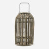 Tall Rattan Lantern with Metal Handle Ova House Doctor