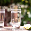 Engraved Highball Glasses Set of Four Vintage style Ovals design