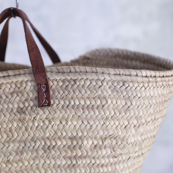 Woven Palm Leaf Shopping Basket - Two Styles - Greige - Home & Garden - Chiswick, London W4 
