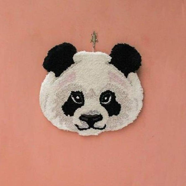 Hand-tufted wool panda head rug Tapis Amis Doing Goods