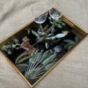 Set of Two Rectangular Mirrored Trays - Parrot Design