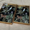 Set of Two Jungle Exotic Mirrored Trays