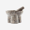 Grey Brown Marble Pestle and Mortar