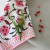 Hand Block Printed Cotton Napkins - Set of Four - Pink-Raspberry