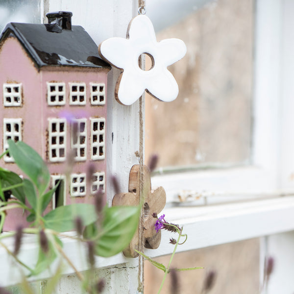 Ceramic House Tealight Holder Pink