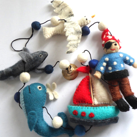 Hanging Felt Pirate STring hadmade in Nepal