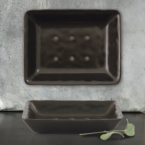 Porcelain Soap Dish - White or Black - Greige - Home & Garden - Chiswick, London W4 