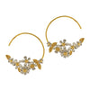 Posy Bloom Hoop Earrings Gold & Silver Mix Alex Monroe