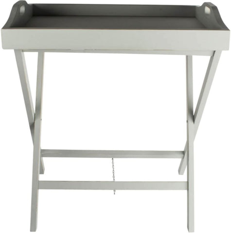 Folding Butler Tray Table Painted Grey Wood