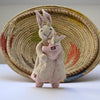 ChunkiChilli hand-knitted organic cotton mother rabbit and baby rabbit play set