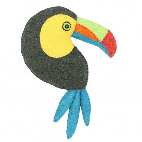 Wall Mounted Felt Rainbow Toucan by Fiona Walker, England