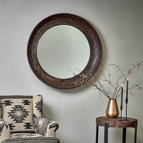 Large Reclaimed Iron Tray Mirror