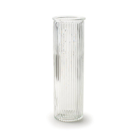 ribbed glass stem vase