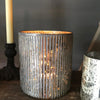 Large Ribbed Antique Silver Tealight Holder - Two Sizes - Greige - Home & Garden - Chiswick, London W4 