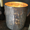 Large Ribbed Antique Silver Tealight Holder - Two Sizes - Greige - Home & Garden - Chiswick, London W4 