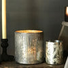 Large Ribbed Antique Silver Tealight Holder - Two Sizes - Greige - Home & Garden - Chiswick, London W4 