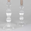 Ribbed Clear Glass Candlestick for Dinner or Taper Candle - Two Sizes - Greige - Home & Garden - Chiswick, London W4 
