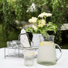 Hand-blown Glass Pitcher with Ribbed Finish - Two Sizes - Greige - Home & Garden - Chiswick, London W4 