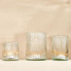 Ribbed Recycled Glass Candle or Tealight Holder - Three Sizes
