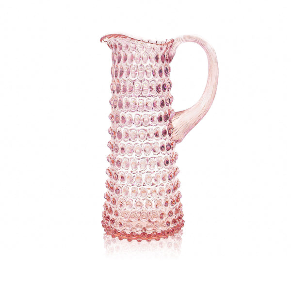 Tall Hobnail Jug - 1 Litre - Rosaline