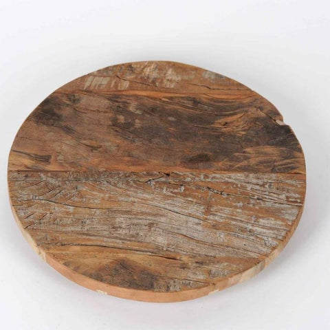 Round Recycled Wood Display Stand