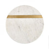 Round Marble Board - White with Brass