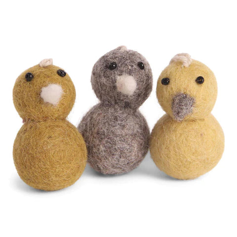 Set of Three Hanging Round Mini Chickens