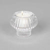 Ribbed glass hybrid due candle holder for tealight or dinner candle
