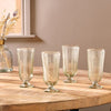 Ribbed Recycled Glass Tall Wine Glasses - Set of Four