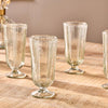 Ribbed Recycled Glass Tall Wine Glasses - Set of Four