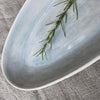 Wonki Ware Bamboo elongated oval platter small Duck Egg Wash