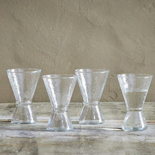 Hand Blown and Hammered Wine Glass - Set of Four