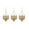 Open Basket Style Brass Wire Baubles - Set of Three