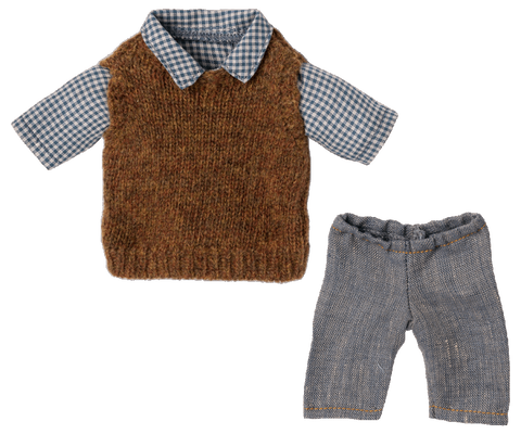 Maileg Shirt, Slipover and Trousers for Teddy Dad