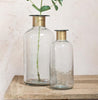 Hammered Glass Bottles with Brass Ring - Greige - Home & Garden - Chiswick, London W4 