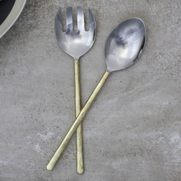 Brushed Gold Salad Servers