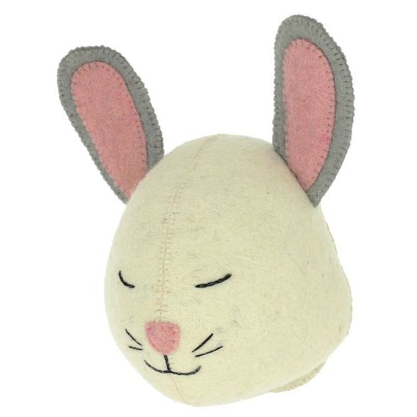 Felt Sleepy Bunny Head by Fiona Walker England