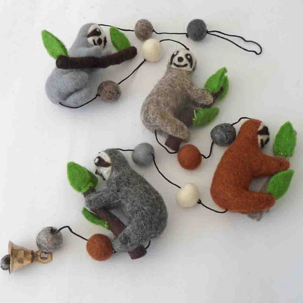 Handmade Felt Sloth String - Fairtrade – Greige Lifestyle
