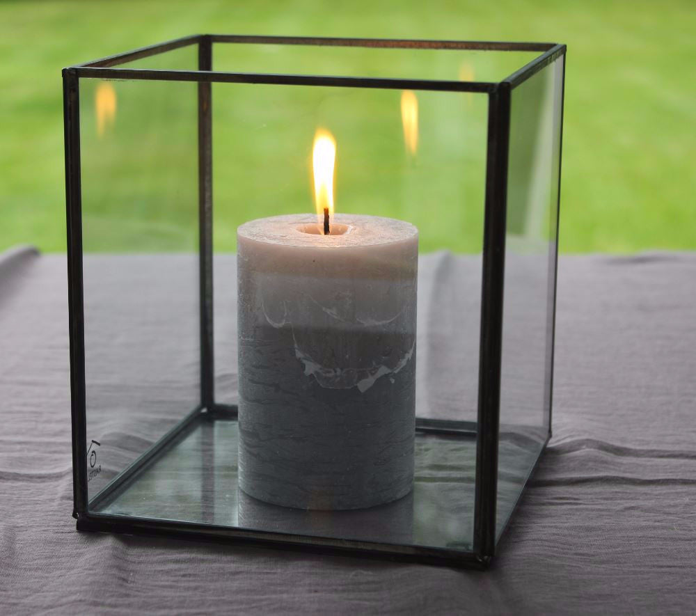 Candle holder glass box top