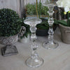 Tall Glass Candlestick for Pillar or Dinner Candle - Greige - Home & Garden - Chiswick, London W4 