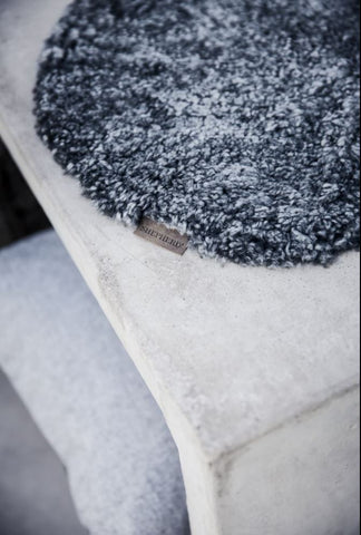 Curly Sheepskin Seat Cover, Pad - Graphite Grey, Asphalt, Stone or Creme - Greige - Home & Garden - Chiswick, London W4 