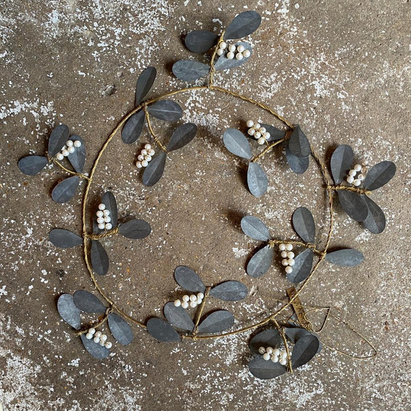 Zinc and beads snowberry wreath Walther & Co