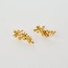 Sprouting Rosette Drop Stud Earrings - Gold - Alex Monroe