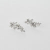 Sprouting Rosette Drop Stud Earrings - Silver - Alex Monroe