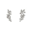 Sprouting Rosette Drop Stud Earrings - Silver - Alex Monroe