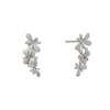 Sprouting Rosette Drop Stud Earrings - Silver - Alex Monroe