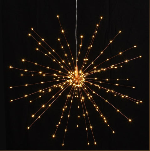 Large Hanging Starburst LED Light Decoration - Silver or Copper - Mains Operated - Greige - Home & Garden - Chiswick, London W4 