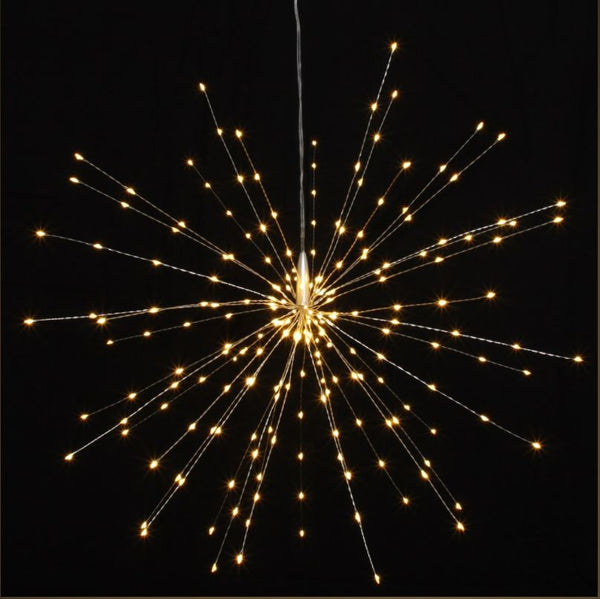 Large Hanging Starburst LED Light Decoration - Silver or Copper - Mains Operated - Greige - Home & Garden - Chiswick, London W4 