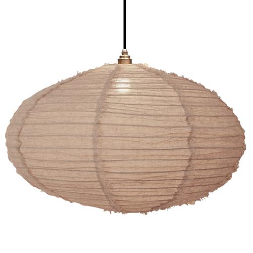 Large Oval Linen Lampshade - Stone